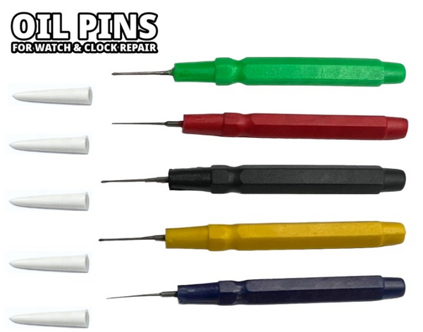 New Set of 5PCS Precision Oil Pins for Watch & Clock Repair
