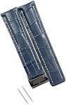 Genuine Leather Blue Watch Band With Deployment Clasp for Breitling Avenger Navitimer