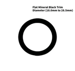 Watch Crystal Flat Round Mineral Glass Crystal Thickness 1.0mm with Black Trim Diameter(18.0mm to 28.5mm)