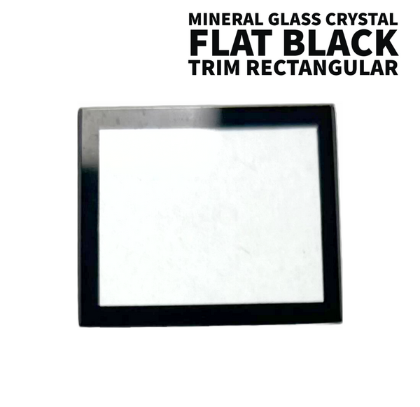 Flat Mineral Glass Crystal with Black Trim 2mm Blanks in Rectangular Shape Diameter (23.5mm✘26.3mm)