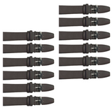 12PCS Dark Brown Leather Flat Plain Unstitched Watch Band Sizes 8MM-26MM