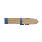 12PCS Alligator Grain DEMIN Blue Leather Watch Band (18MM & 20MM) Padded & Stitched