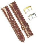 Watch Band For Cartier Tank Antique Alligator Grain Size 20,18,15mm Brown Color