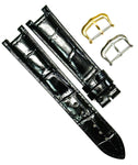 Watch Band For Cartier PASHA Alligator Grain Size 20,18,16mm Black Color
