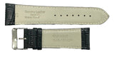 Watch Band Genuine Leather Black Alligator Grain Stitched 26mm (A1 Quality)