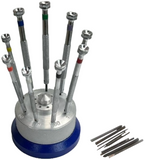 Set of 9 Screwdrivers w/Revolving Stand and 9 Spare Blades Jewelry Making Repair