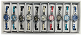 10pcs Set Women's Fashion Steel Band B1 Quartz Multi-Color Watch Bracelet