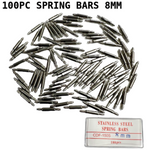 100pcs Stainless Steel Watch Band Spring Bars Strap Link Pins 8mm Repair Kit