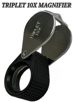 Triplet Lens 10X Magnifier Loupe Folding Type Magnifying Glass Eyeglass