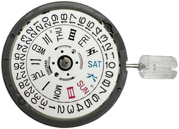 Hattori Automatic Watch Movement NH36 Day And Date At 3:00 Overall Height: 7.7mm