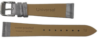 1PC Dark Gray Leather Flat Unstitched Alligator Grain Watch Band Size 18MM