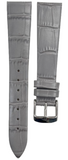 1PC Dark Gray Leather Flat Unstitched Alligator Grain Watch Band Size 18MM