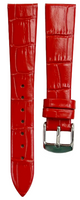1PC Candy Red Leather Flat Unstitched Alligator Grain Watch Band Size 18MM