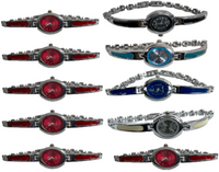 10pcs Set Women's Fashion Steel Band A09 Quartz Multi-Color Watch Bracelet