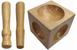 2 Wood Punch Set Wooden Dapping Cube Block Design Shape tool, Dent Remove Tool