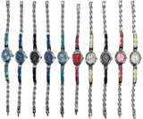 10pcs Set Women's Fashion Steel Band A06 Quartz Multi-Color Watch Bracelet