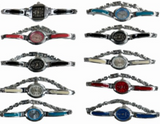 10pcs Set Women's Fashion Steel Band A02 Quartz Watch Multi-Color Bracelet