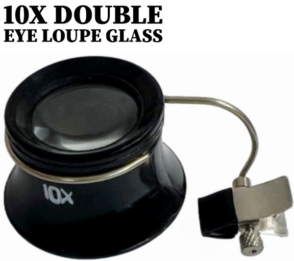 10X Double Loupe Glass Clip-On Eyeglass Magnifier, Watch Repair Tool