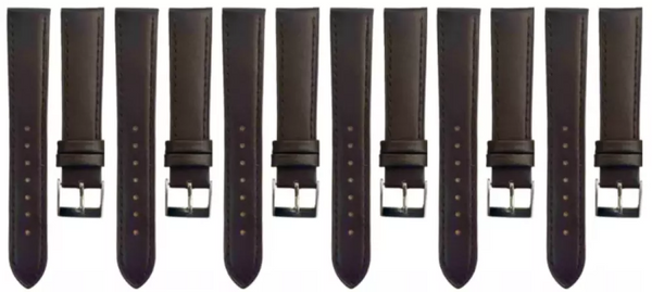 Set of 6PCS Multi-Color Watch Band Size (20✖18)mm Stitched Plain Leather Strap
