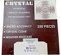 Assortment Watch Crystals, 250pcs Plastic Glasses, High Dome 36.2mm to 41.0mm