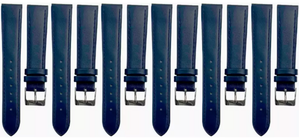 Set of 6PCS Multi-Color Watch Band Size (22✖20)mm Stitched Plain Leather Strap
