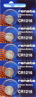 Copy of Renata Watch Battery CR 1216, 1-pack-5 battery Replacement, Lithium 3V, Swiss Made