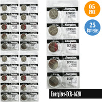 Energizer-ECR-1620 Watch Battery, 1 Pack 5 batteries, Replaces all CR1620