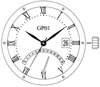GP01 Miyota DUAL TIME BIG DATE 3 Quartz Watch Movement Made in Japan |
