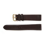 Genuine Leather Watch Band 18mm Flat Classic Plain Grain in Brown - Universal Jewelers & Watch Tools Inc. 