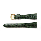 Genuine Leather Watch Band 20mm Flat Croco Grain in Green - Universal Jewelers & Watch Tools Inc. 
