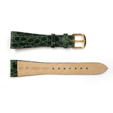 Genuine Leather Watch Band 20mm Flat Croco Grain in Green - Universal Jewelers & Watch Tools Inc. 