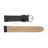 Genuine Leather Watch Band 18mm, 19mm Flat Classic Plain Grain in Black - Universal Jewelers & Watch Tools Inc. 
