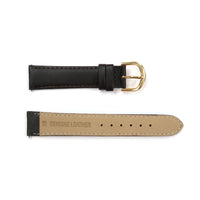 Genuine Leather Watch Band 18mm Padded Plain Smooth, Stitched in Dark Brown - Universal Jewelers & Watch Tools Inc. 