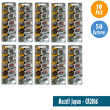 Maxell Japan - CR2016 Watch Batteries Single Pack of 5 Batteries