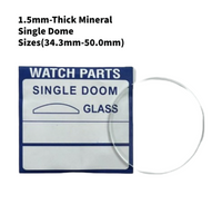 Watch Crystal Single Domed Round Mineral Glass Crystal 1.5mm Thick (33.4mm-50.0mm)