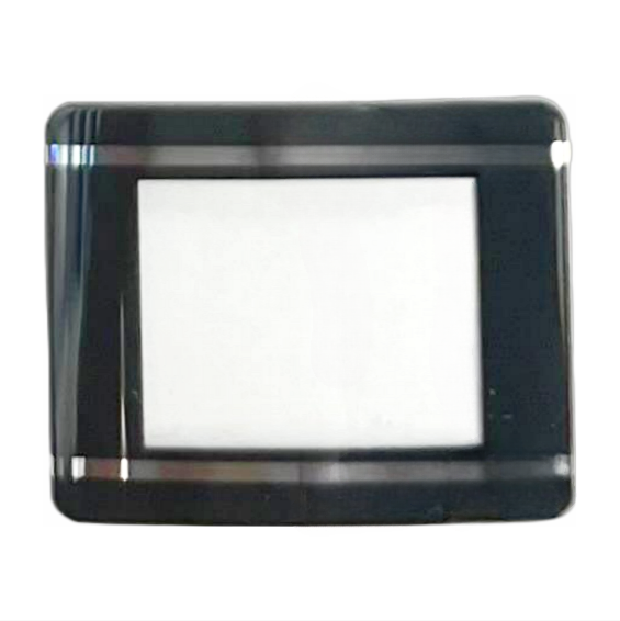 Sapphire Crystals to Fit Rado Double Domed Rectangular Shape Cut Corners Black Trim with Silver lines (22.5×18.1×2.3×1.0)mm→(Width×Height×Dome Height×Edge Thick)