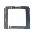 Sapphire Crystals to Fit Rado Double Domed Rectangular Shape Cut Corners Silver Border (28.2×24.5×2.2×1.1)mm→(Width×Height×Dome Height×Edge Thick)