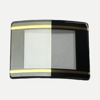 Mineral Crystals to Fit Rado Double Domed Rectangular Black Trim w/Golden Lines (23.4×19.6×2.27×1.0)mm→(Width×Height×Dome Height×Edge Thick)